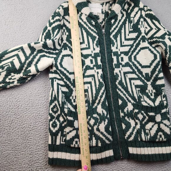 American Eagle HEAVY Full Zip Jacket Cardigan Sweater Sz Large Cabincore Argyle - Picture 7 of 14